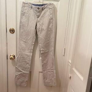 Banana Republic light stone chinos, sz 0, with slight flare. 32 “ inseam